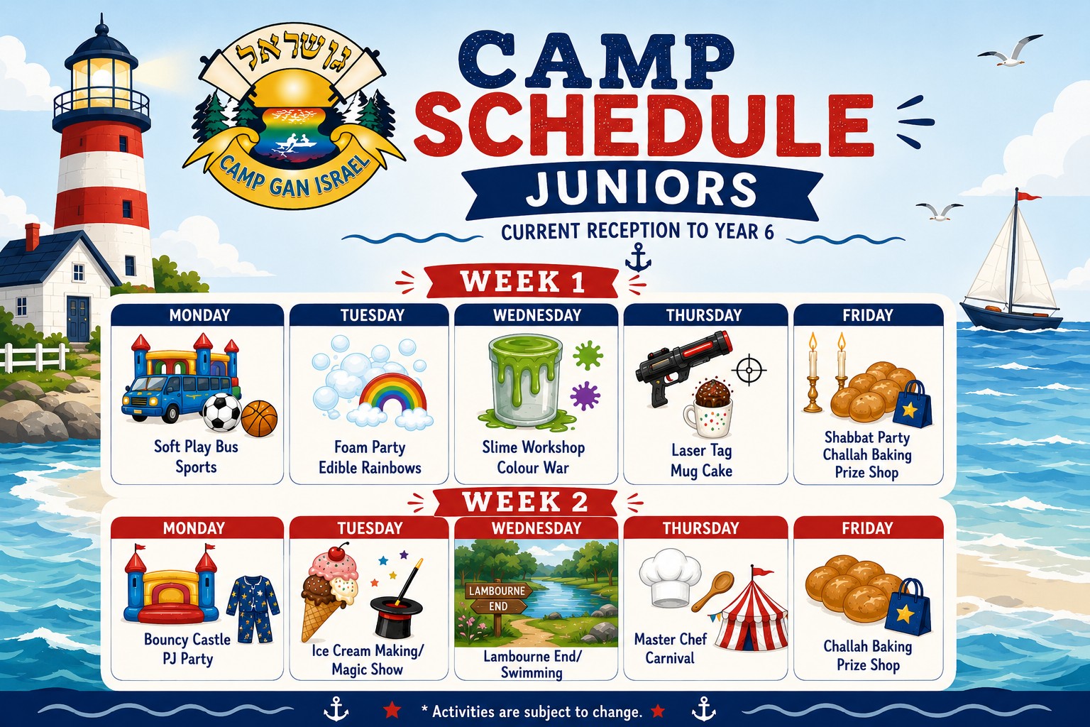 Junior Camp Schedule Landscape