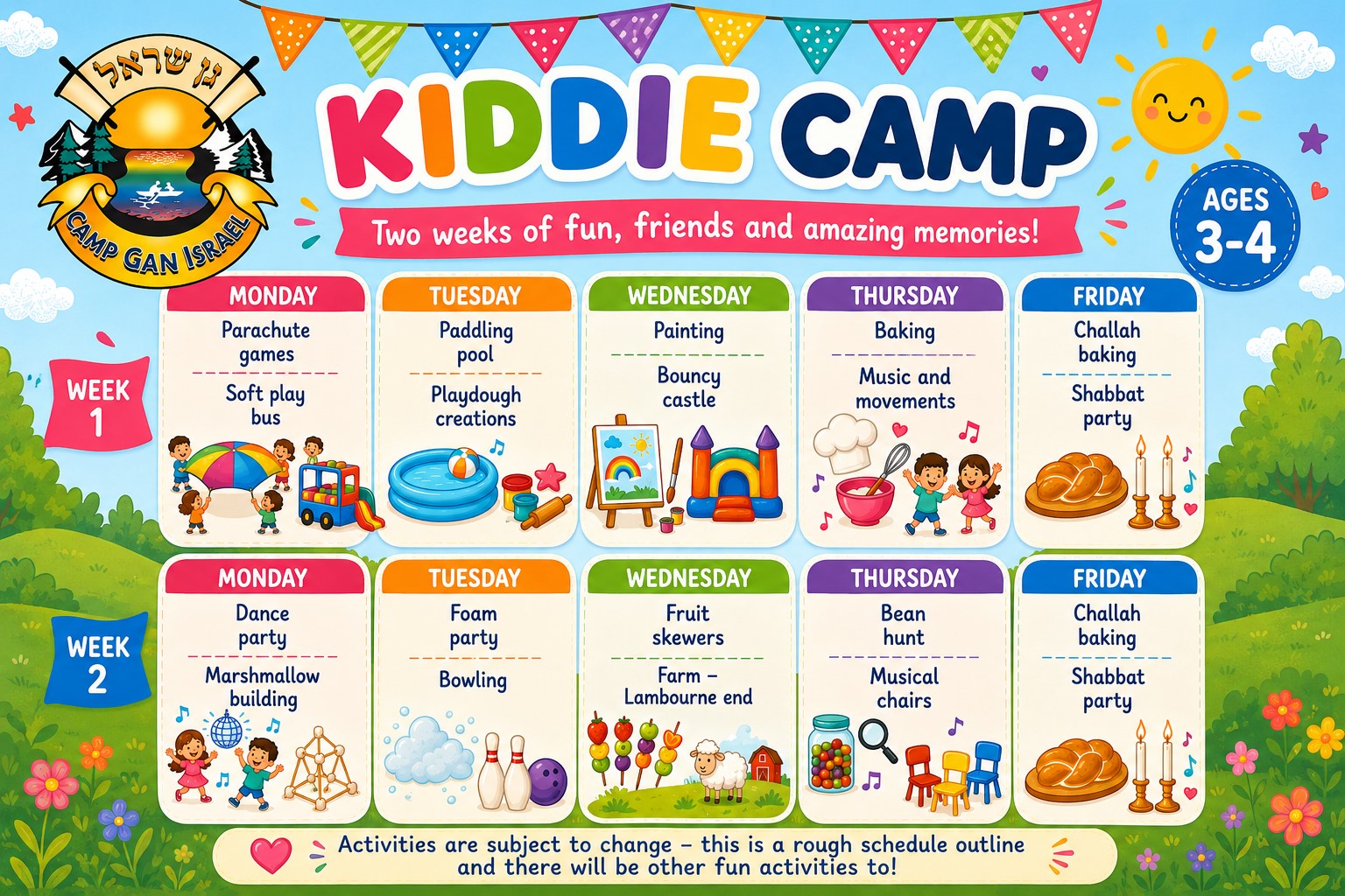 Kiddie Camp Schedule Landscape